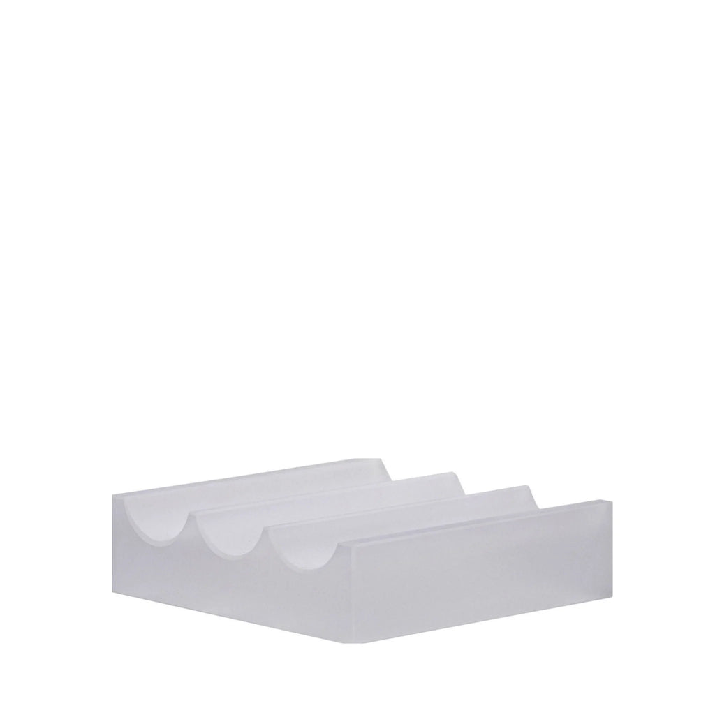 Hübsch Wave Desk Organizer in Frosted Glass - Stylish Office Storage Solution