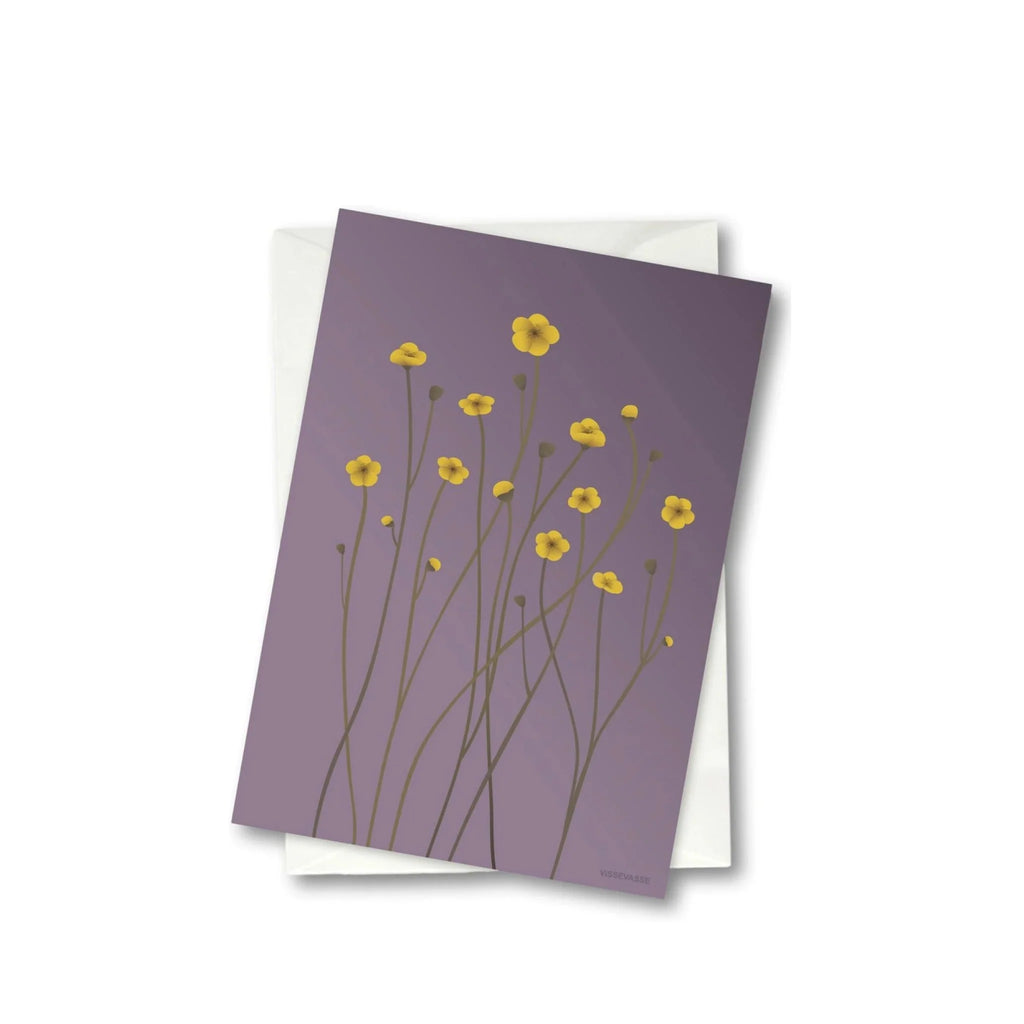 Vissevasse Buttercup Greeting Card 15 X21 Cm, Purple