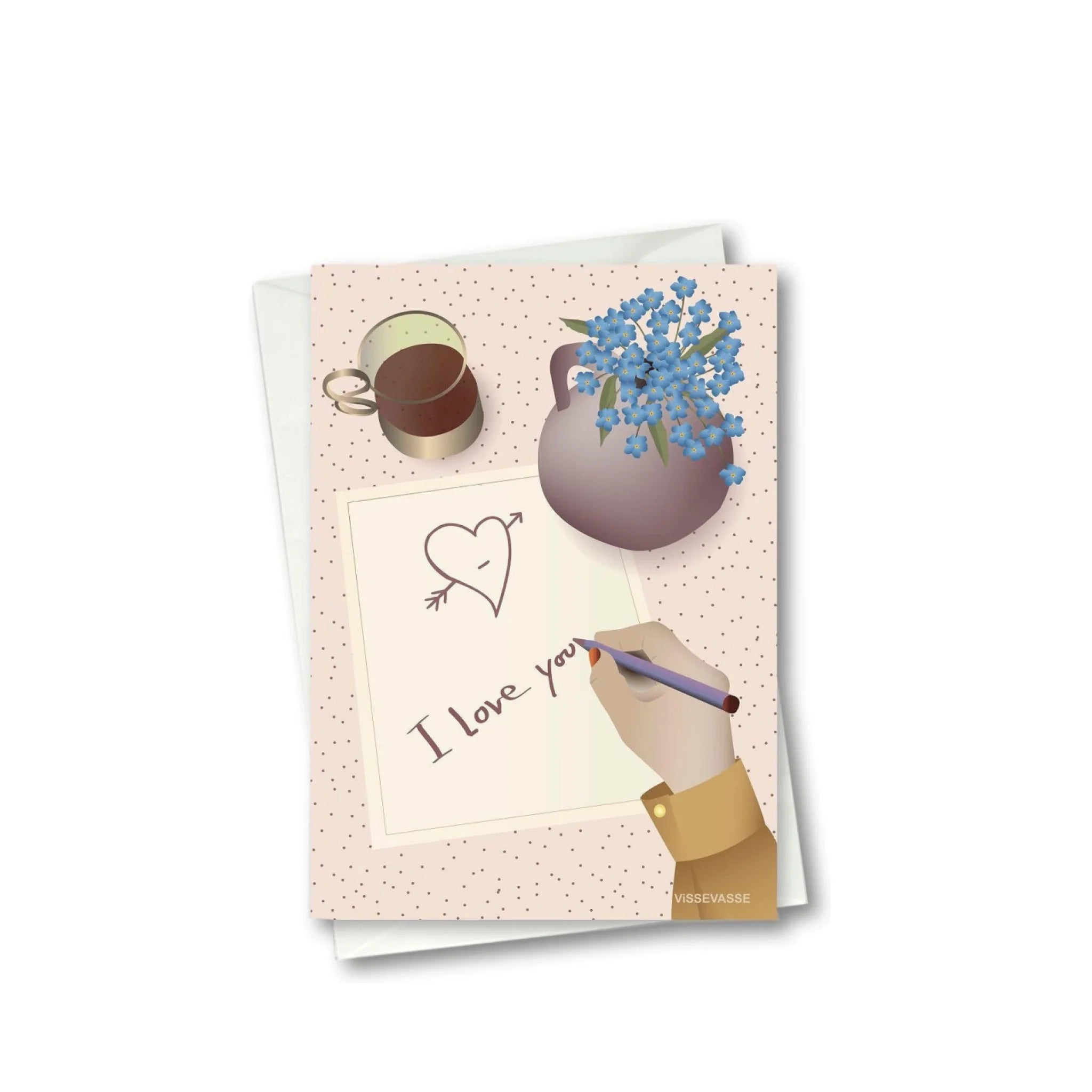 Vissevasse I Love You Note Greeting Card, 10.5 X15 Cm