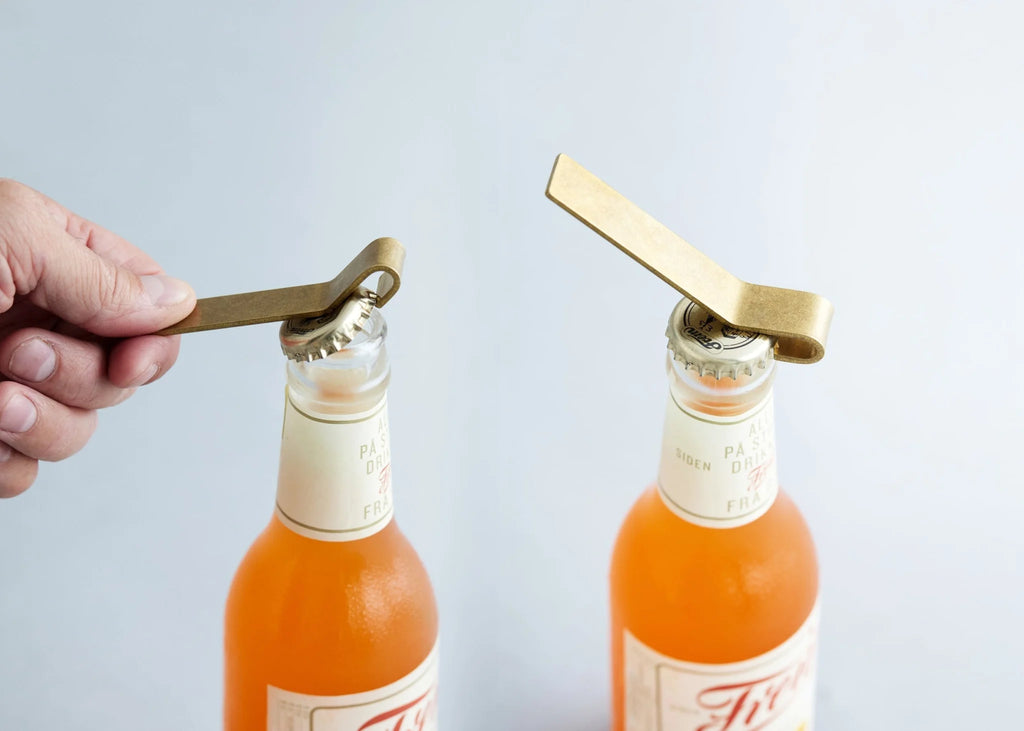 Elegant Moebe Brass Bottle Opener - Danish Design, Stainless Steel Option