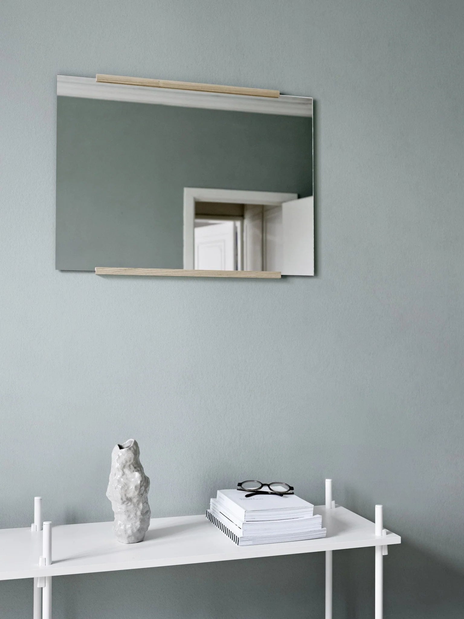 Moebe Rectangular Ash Wall Mirror 43.3x30 cm - Minimalist Nordic Design