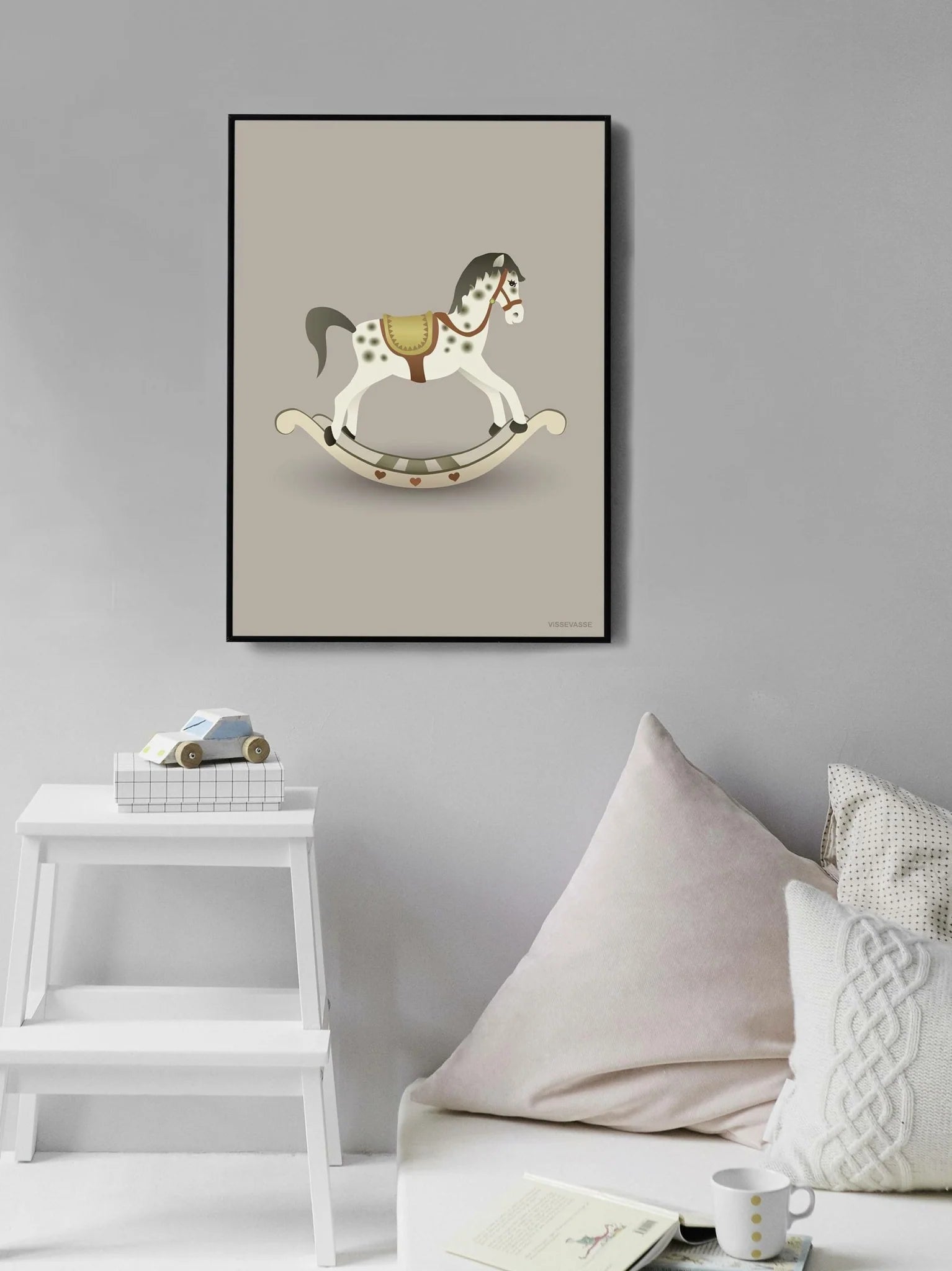 Vissevasse Rocking Horse Poster 30 X40 Cm, Pink