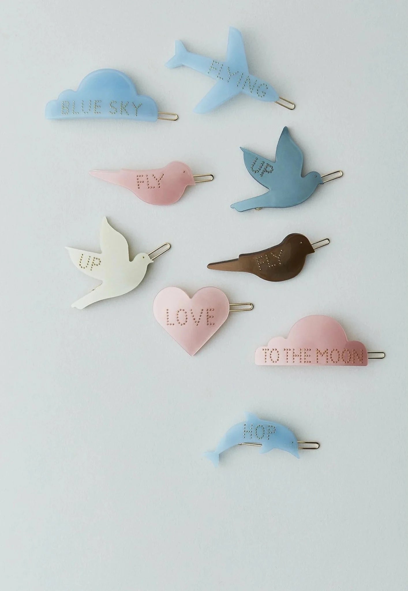 Design Letters Iconic Hair Clip, Hop, Blue