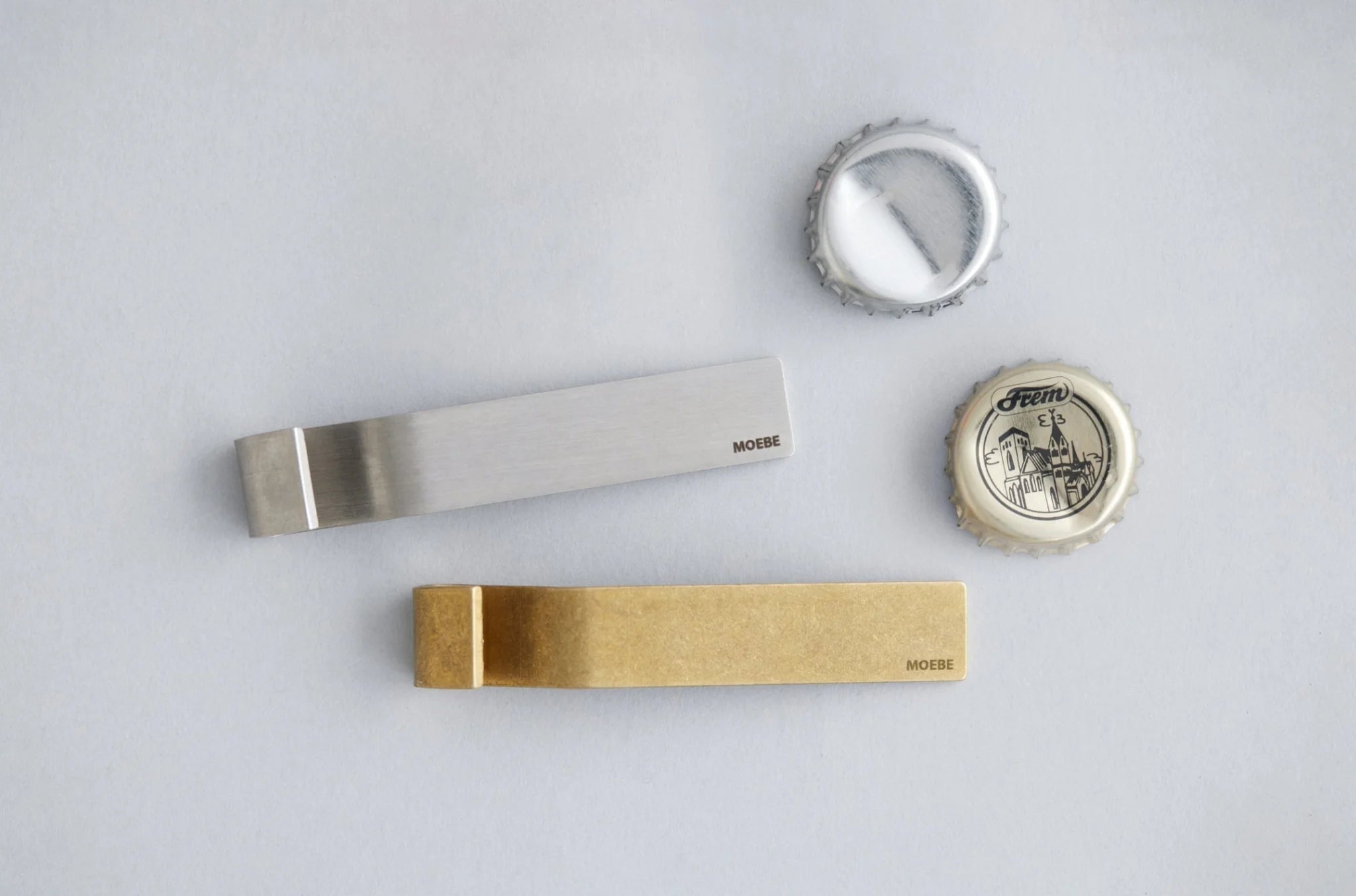 Elegant Moebe Brass Bottle Opener - Danish Design, Stainless Steel Option