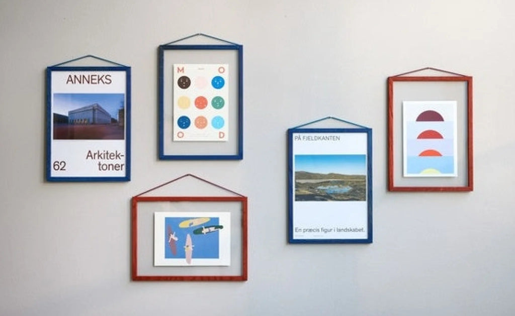 Moebe A3 Blue Satined Frame: Stylish Birch Wood Design for Art Display