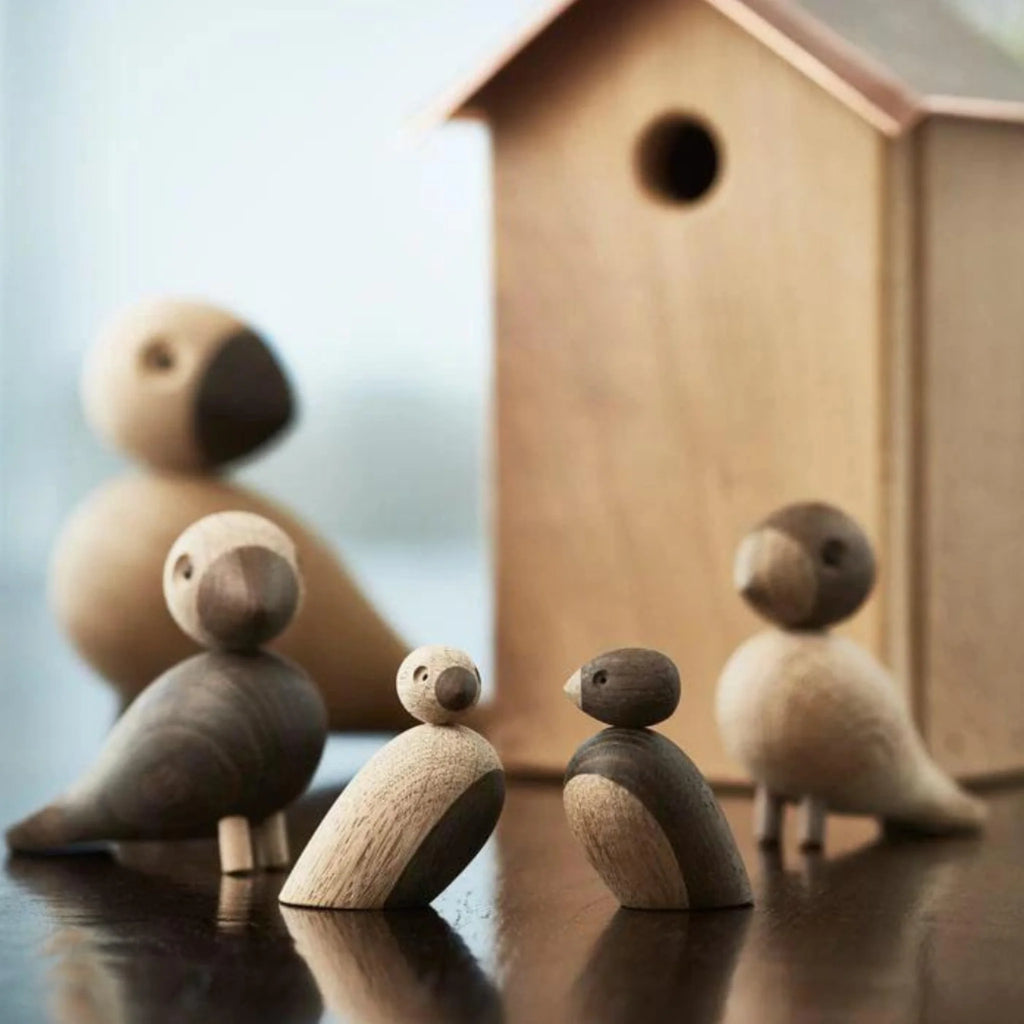 Kay Bojesen Sparrows Pair Oak/Smoked Oak