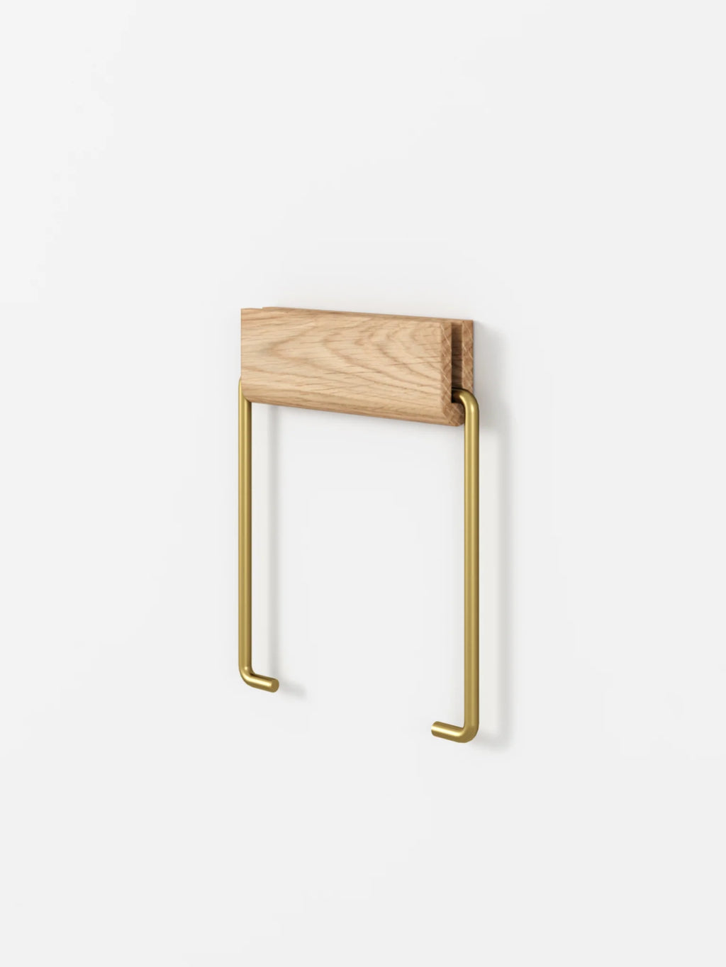 Elegant Oak & Brass Moebe Toilet Paper Holder - Durable & Stylish Design