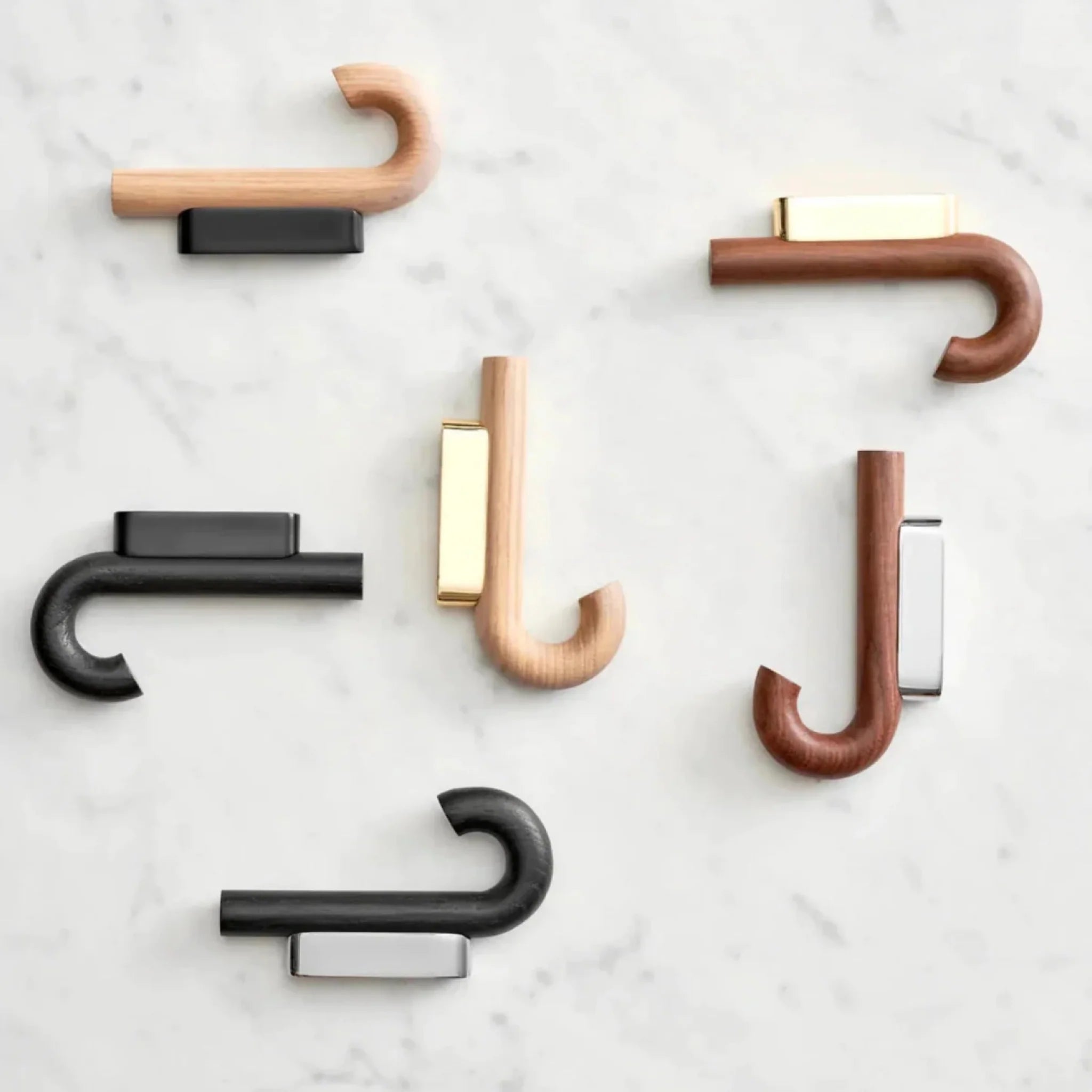 Gejst HOOK Mini Wall Hook — Black Oak with Brass | Coat & Towel Hook