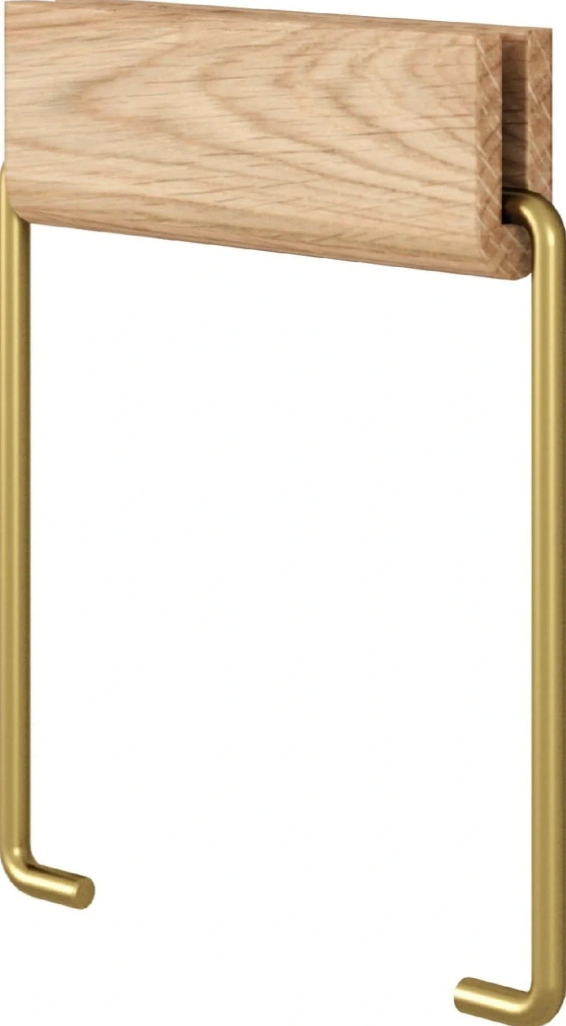 Elegant Oak & Brass Moebe Toilet Paper Holder - Durable & Stylish Design