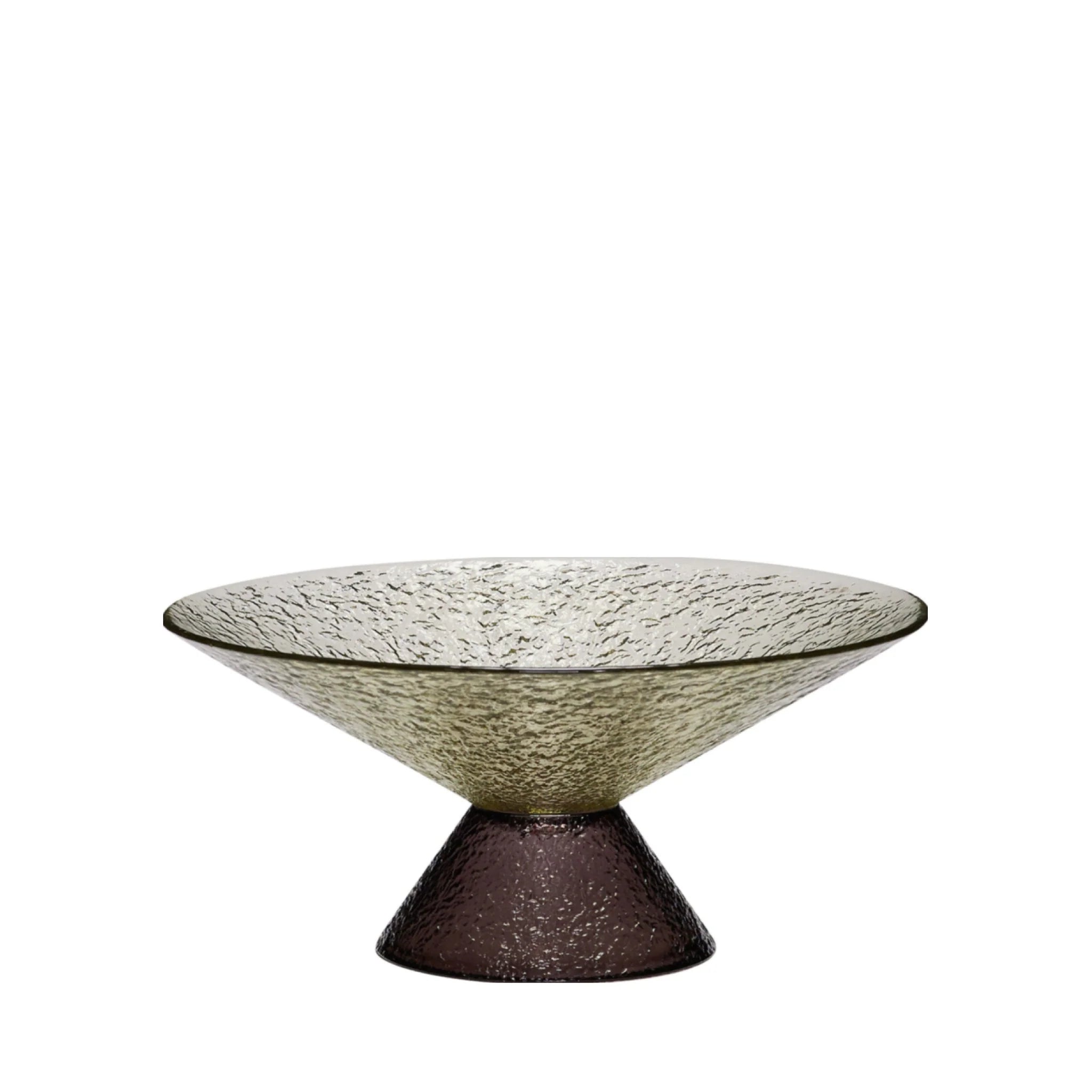 Hübsch Bonbon Large Glass Bowl in Green/Brown - Stylish Home Storage Solution