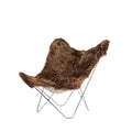 Cuero Iceland Mariposa Butterfly Chair, Shorn Brown/Chrome